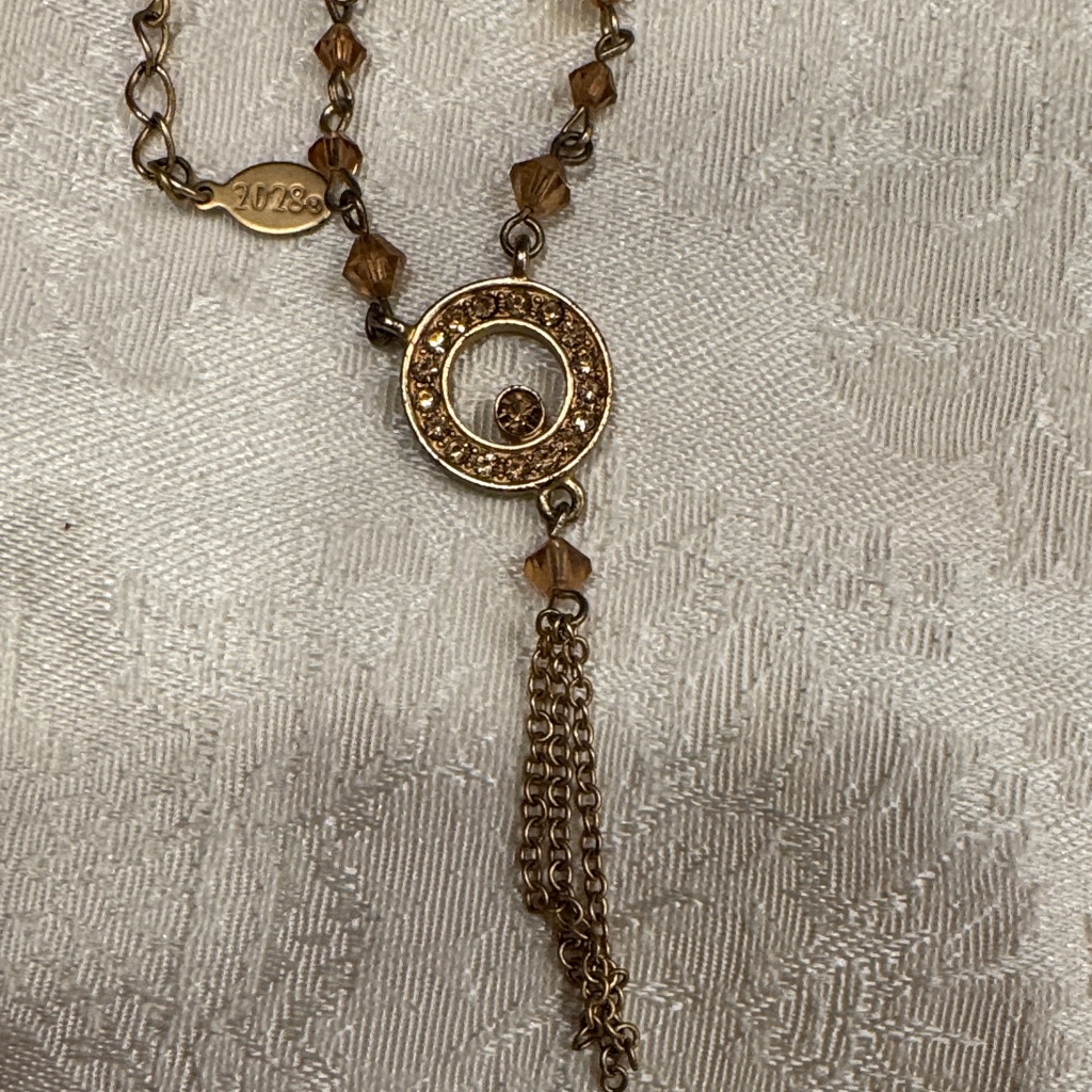 2028 Chic Gold-Tone Pendant Necklace With Tassel 22$